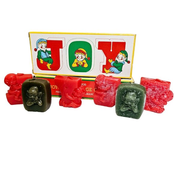 2sets Avon Joy Mini Candles 1984 Christmas Joyous holiday 1.5" - Picture 1 of 9
